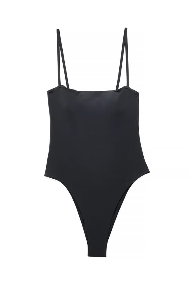 Black Open Back Swimsuit