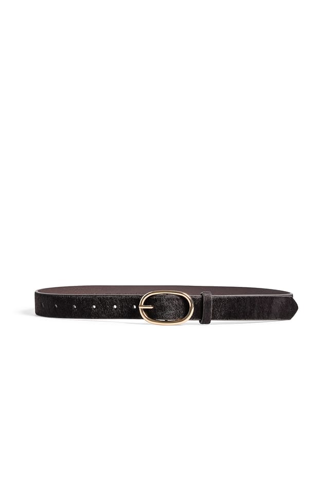 DK Brown Oval Buckle Leather Belt