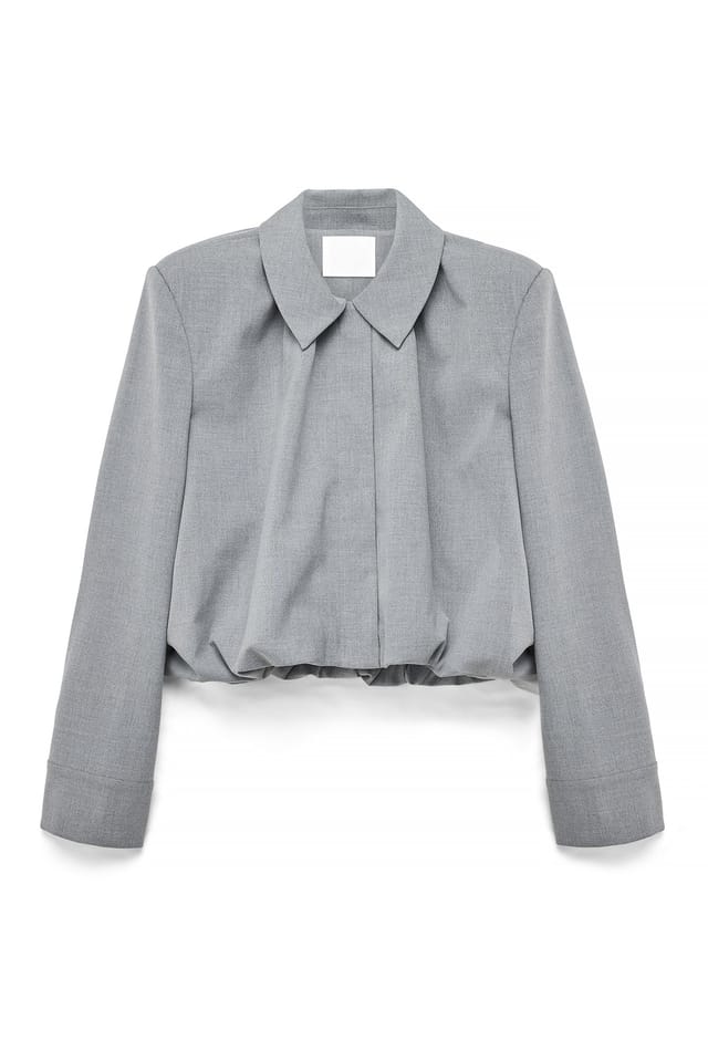 Grey Melange Bomber oversize