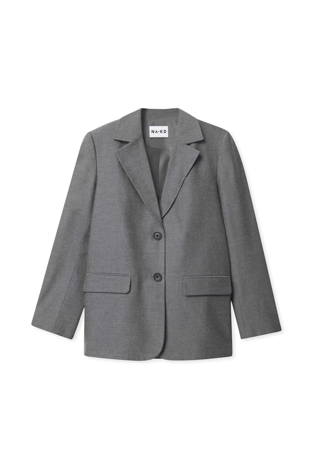 Dark Grey Oversized flanellblazer