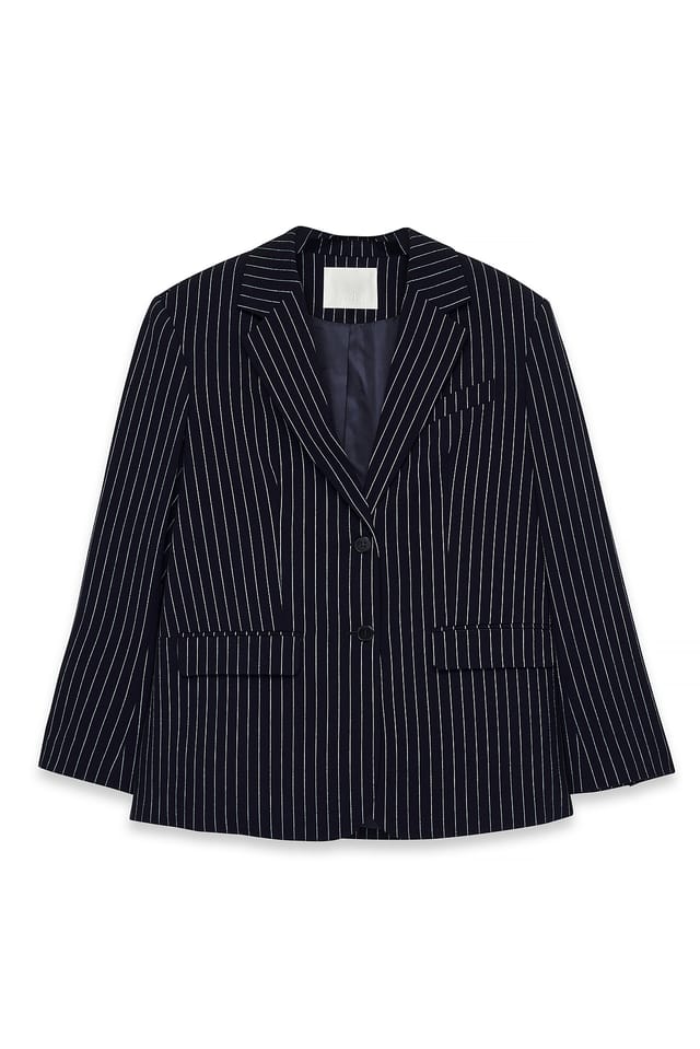 Navy Stripe Gestreifter Oversize-Blazer
