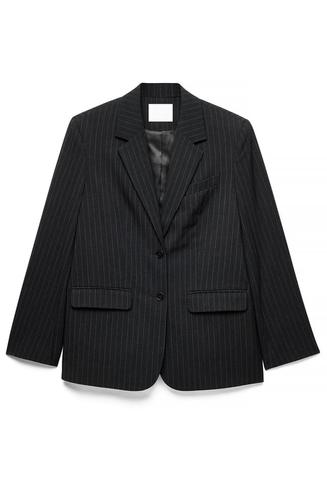Light Grey Stripe Oversized blazer