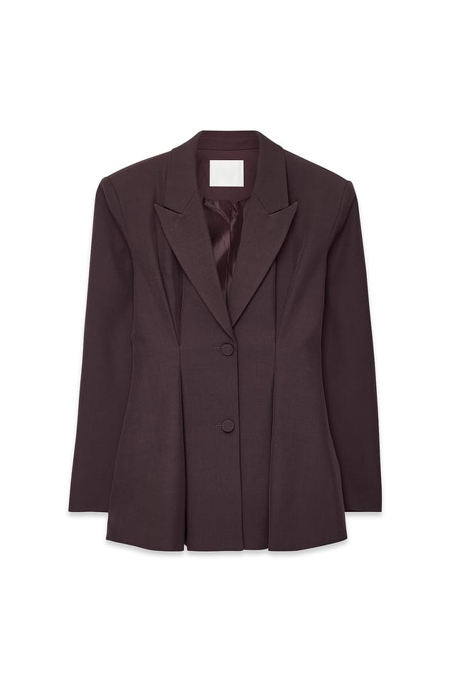 Plum Oversized Blazer Fitted Waist