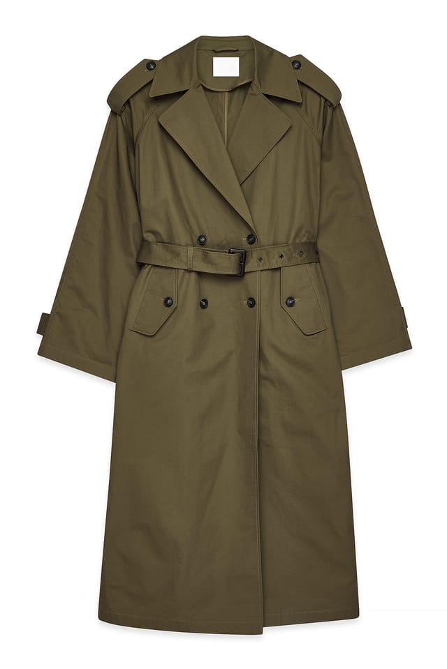 Khaki Oversize-Klassiker-Trenchcoat