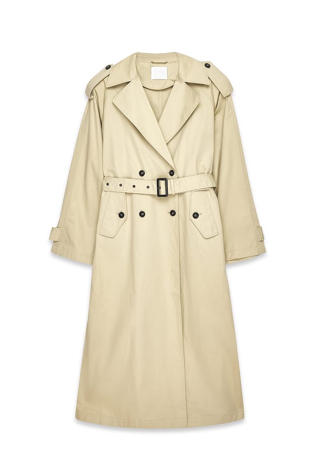 Beige Oversized Classic Trenchcoat