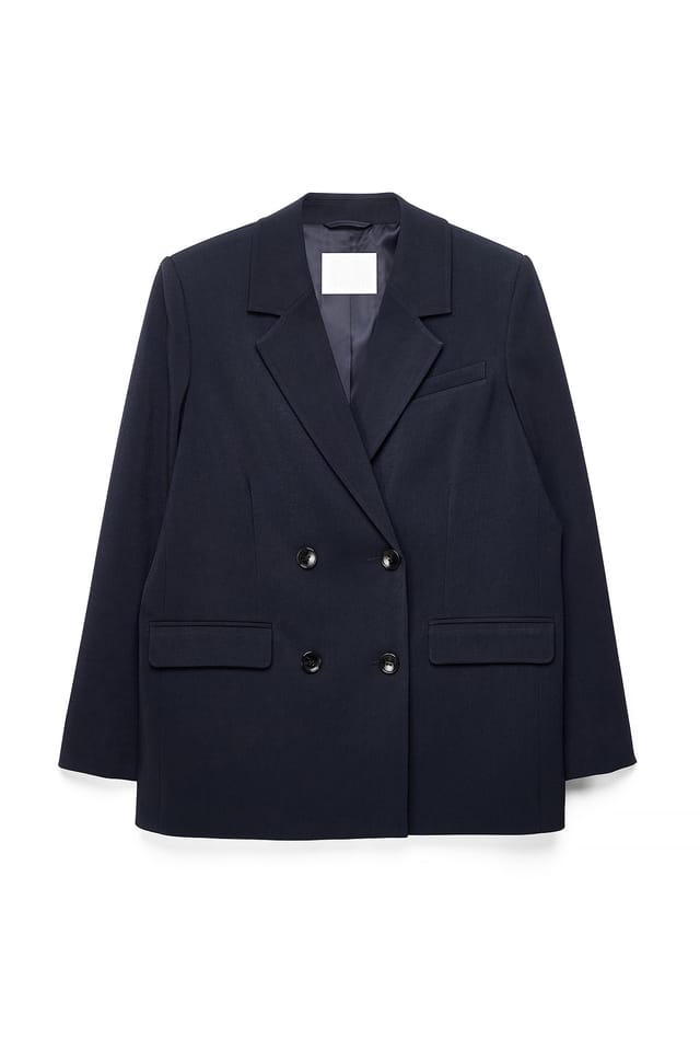 Navy Överdimensionerad dubbelknäppt blazer