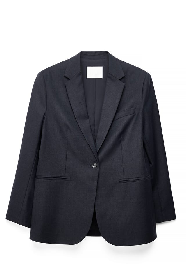 Navy Übergroßer Melange-Blazer