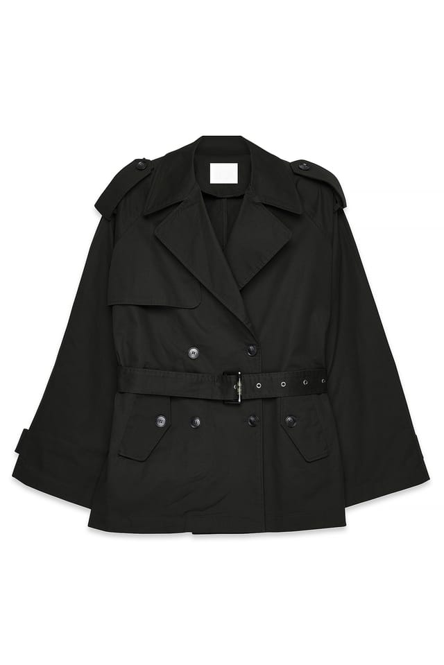 Black Oversized miditrenchcoat