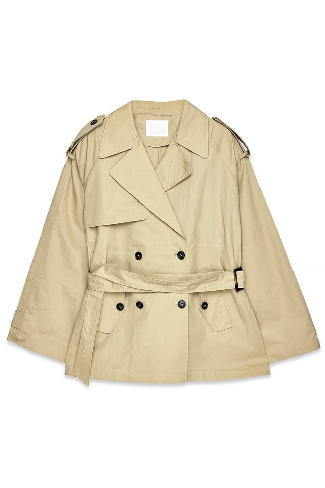 Beige Oversized Midi Trenchcoat