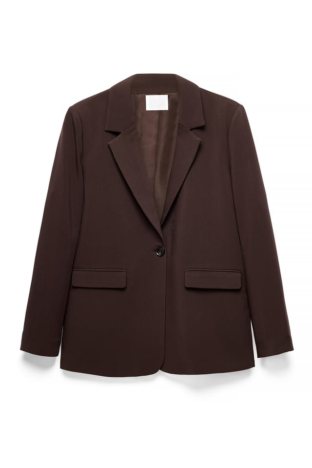 Dark Brown Blazer oversize à un bouton