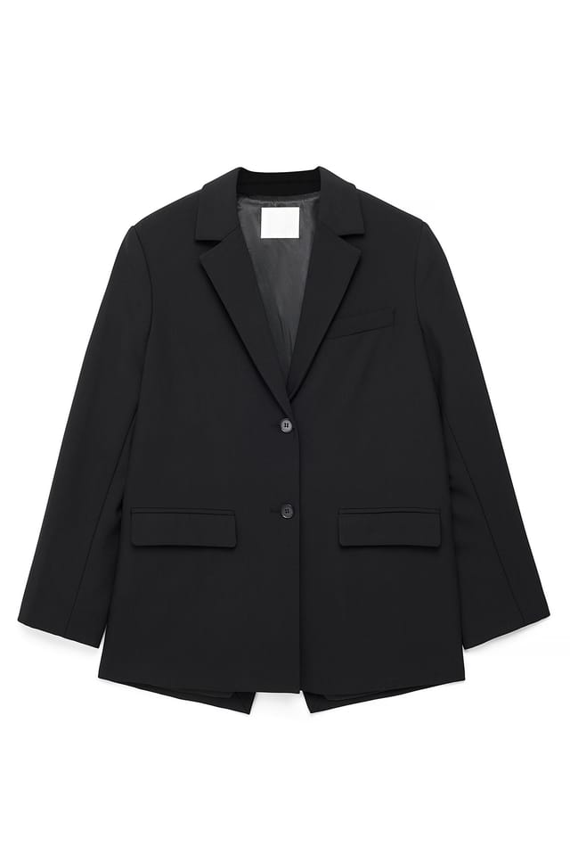 Black Blazer oversize à dos ouvert