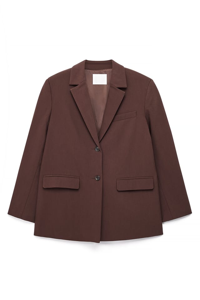 Brown Oversize-Blazer mit offenem Rücken