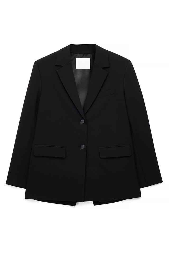 Black Übergroßer Blazer mit offenem Rücken