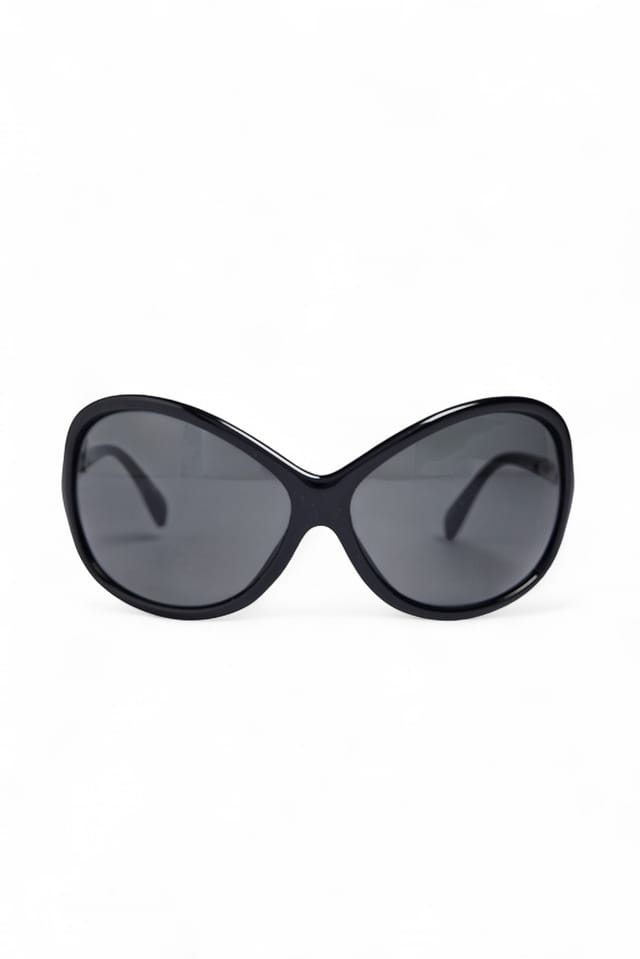 Black Oversized runda solglasögon