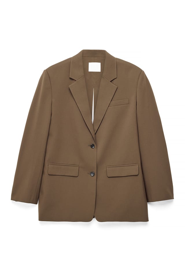 Light Brown Oversized Tie Back Detail Blazer