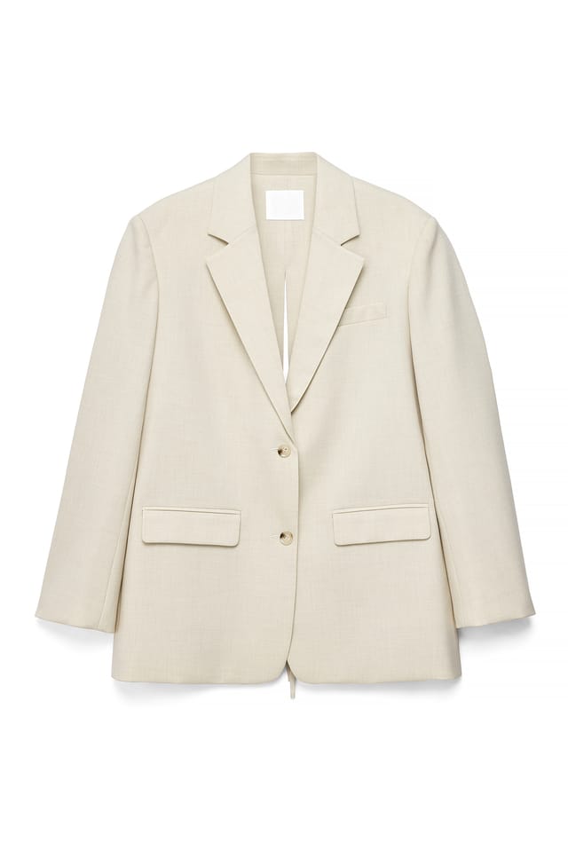 Sand Oversized Tie Back Detail Blazer