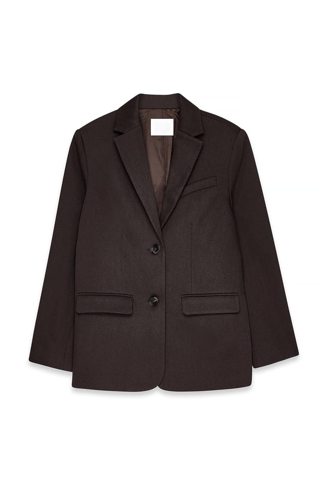 Brown Blazer oversize en sergé