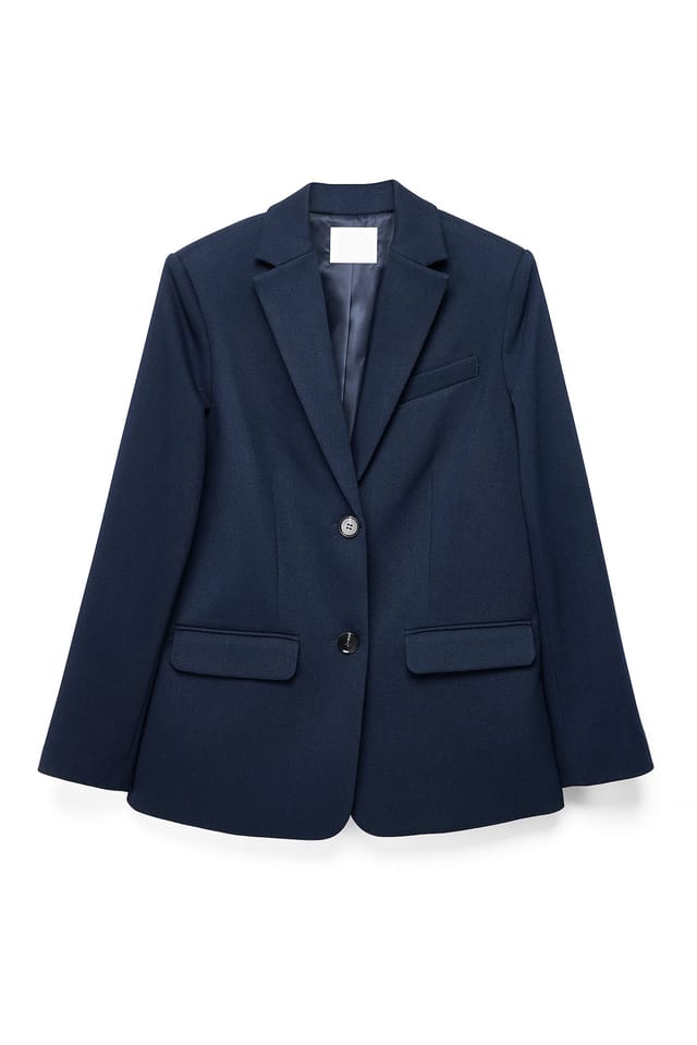 Navy Oversiize-Blazer aus Twill