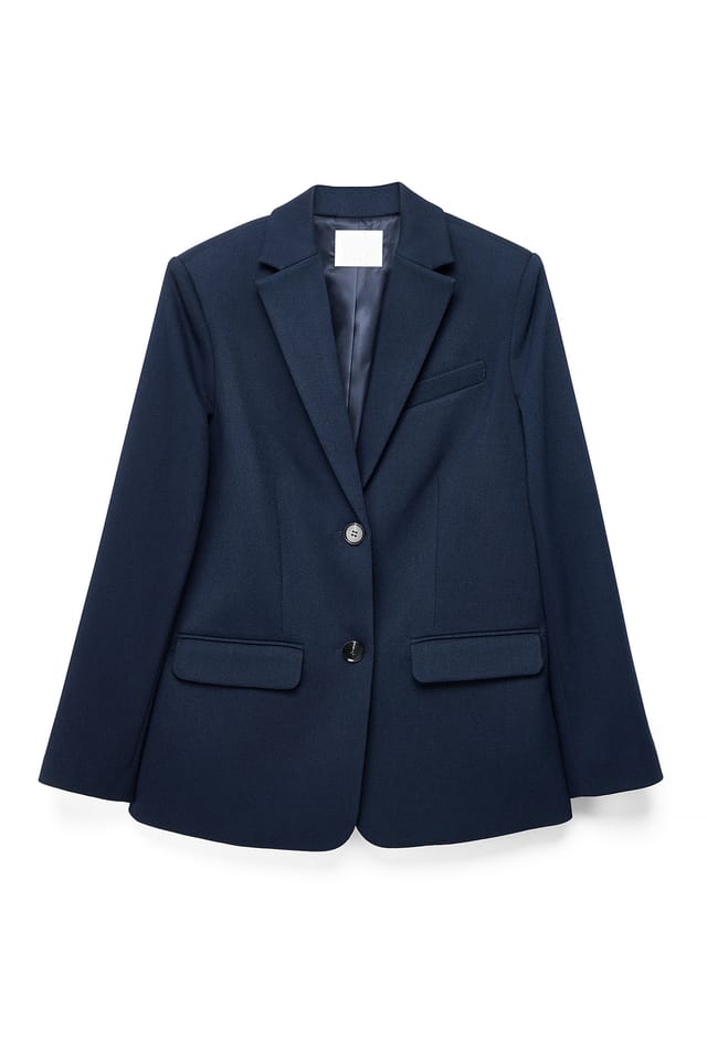 Navy Oversiize-Blazer aus Twill