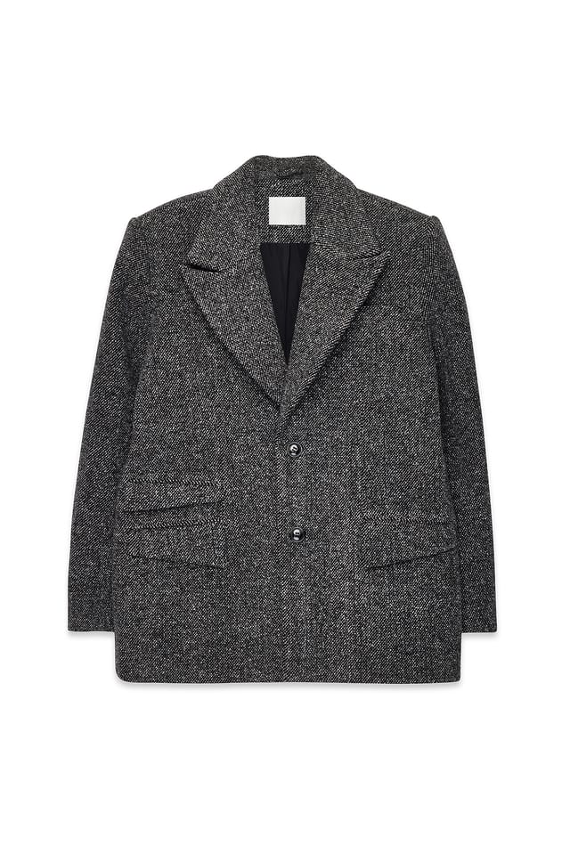 Grey Melange Oversize-Blazer aus Wollmischung