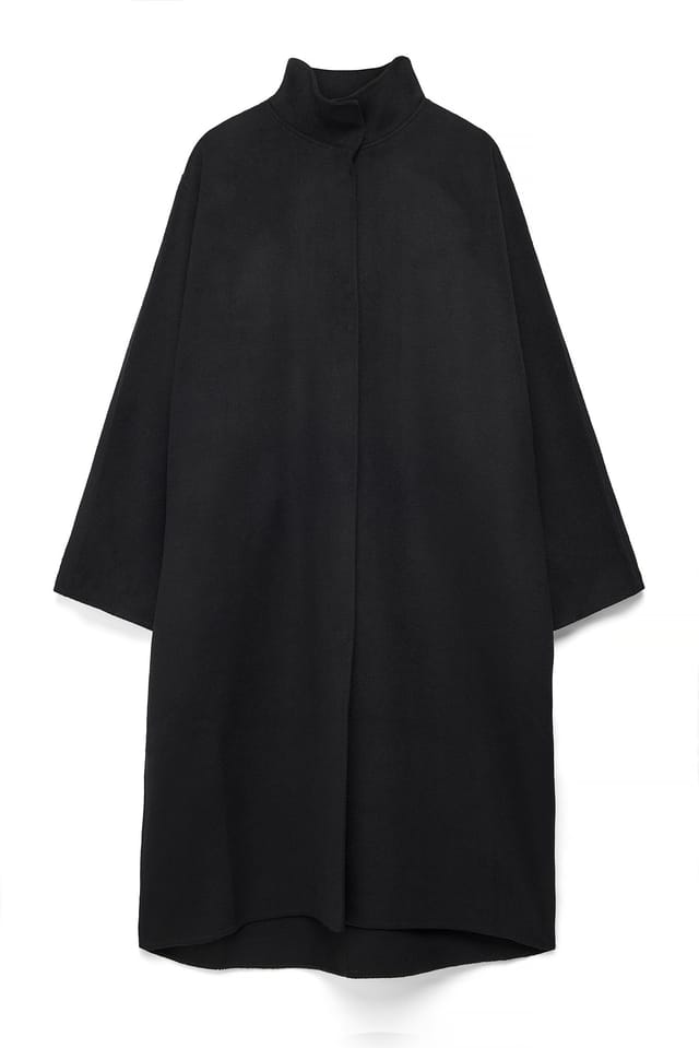 Black Oversize-Mantel aus Wollmischung
