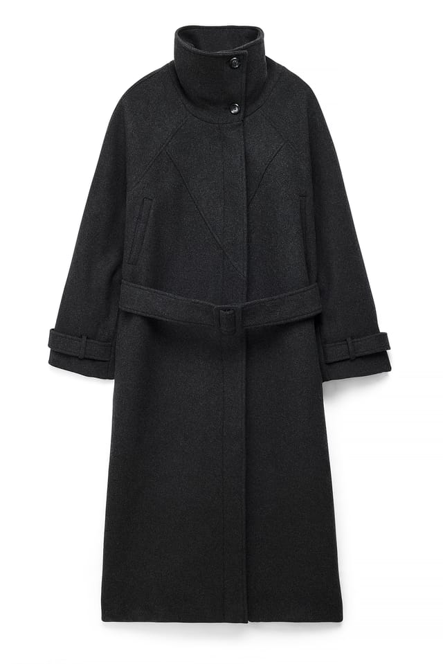 Grey Oversized Wool Coat