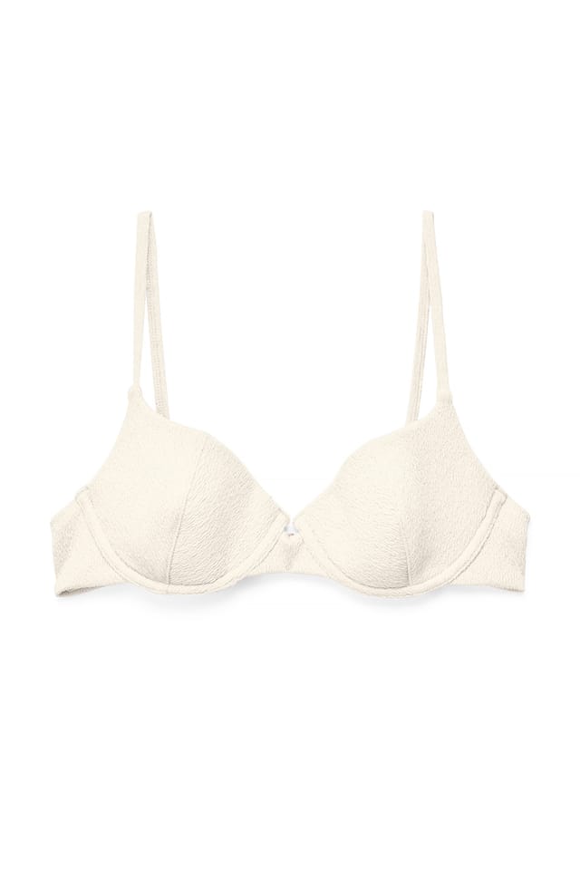 White gefütterter strukturierter Bikini-BH