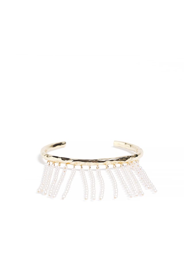 Gold Pearl Detailed Dangle Bracelet