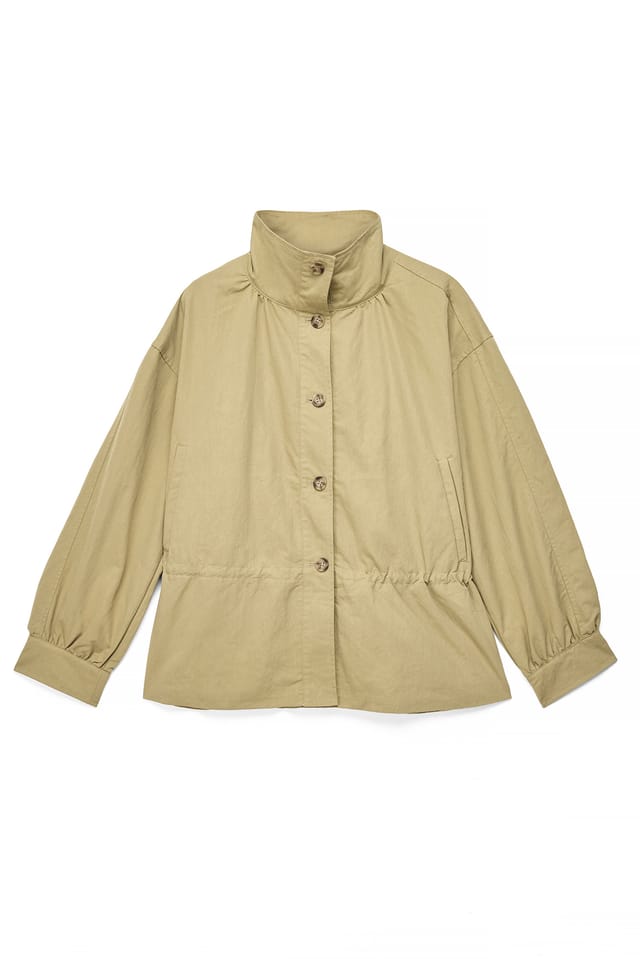 Beige Peplum-Trenchcoat