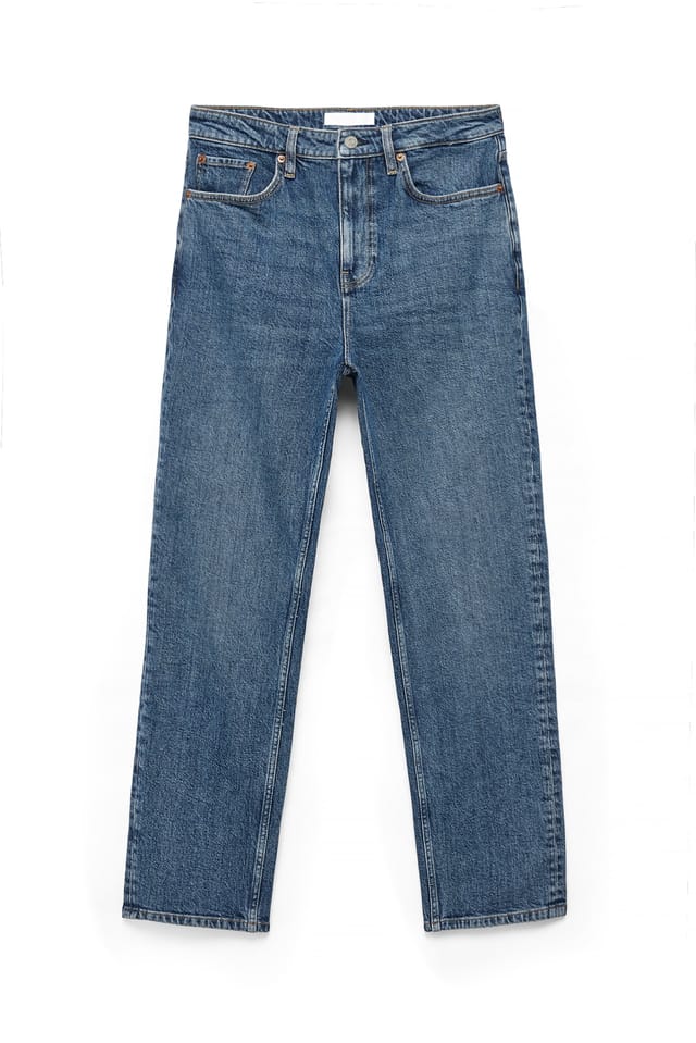 Mid Blue Pier High Waist Slim Jeans