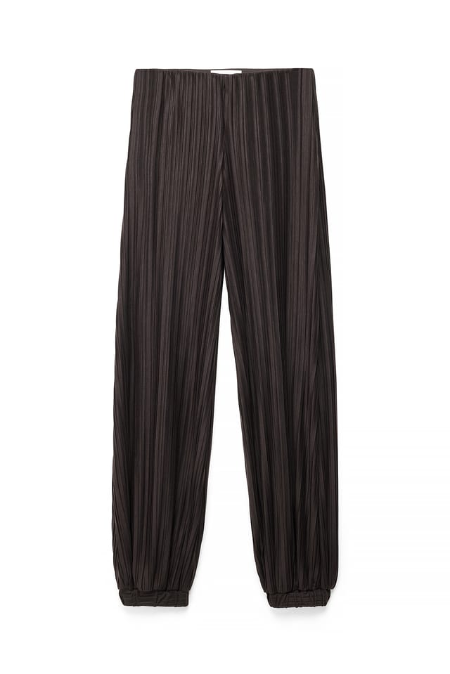 Brown Pantalon large plissé
