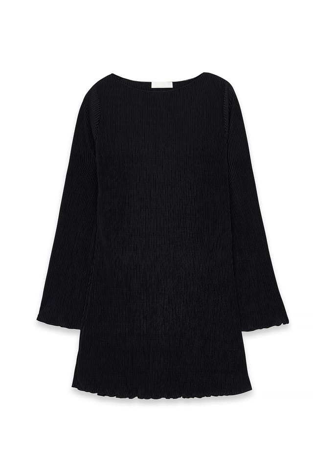 Black Plissiertes Minikleid