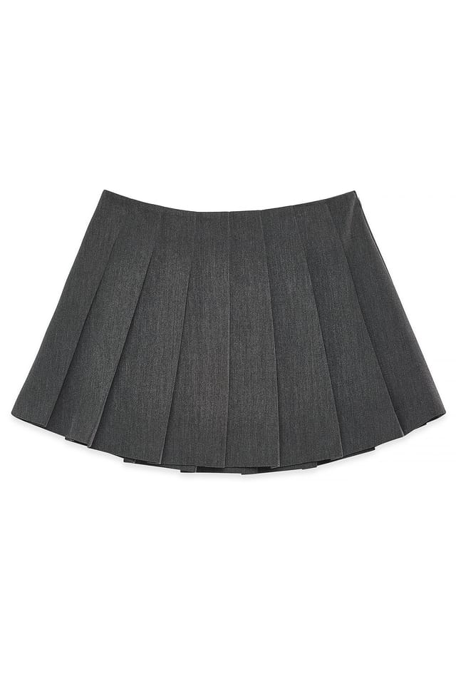 Grey Jupe courte plissée