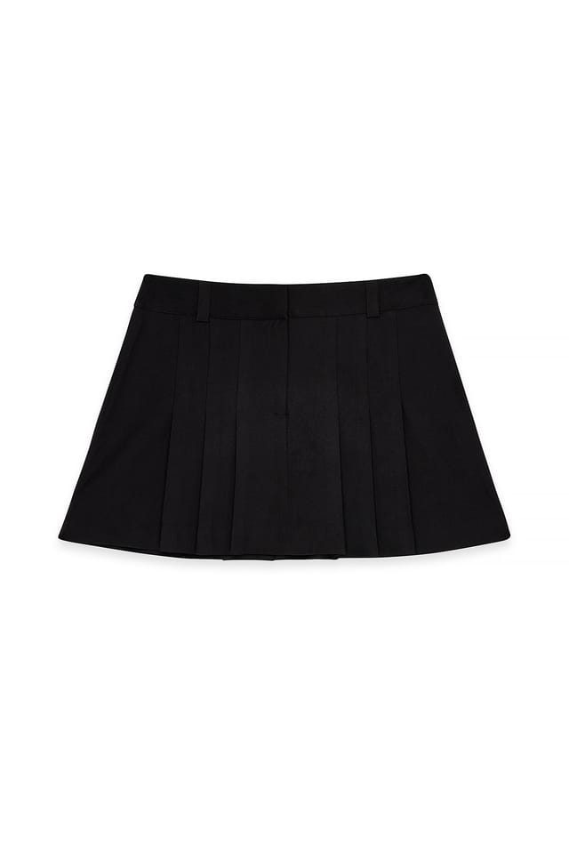 Black Plissierter Minirock