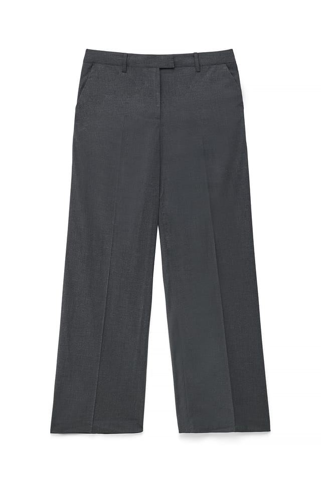 Dark Grey Pantalon de tailleur avec poche à rabat
