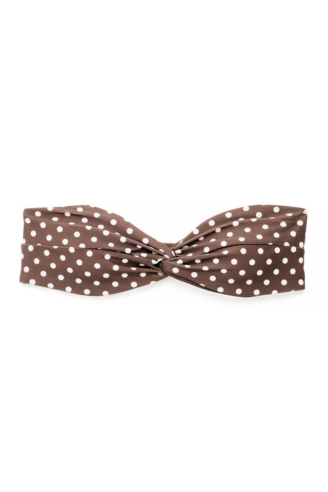Dot Print Bandeau-bikinitopp med tryck