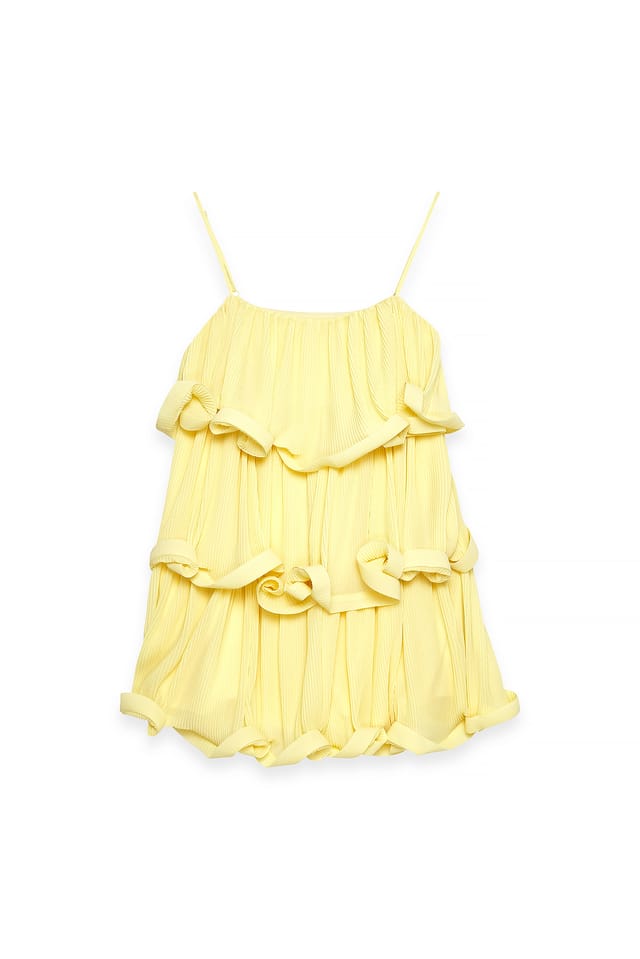 Yellow Bedrucktes Minikleid mit Volant