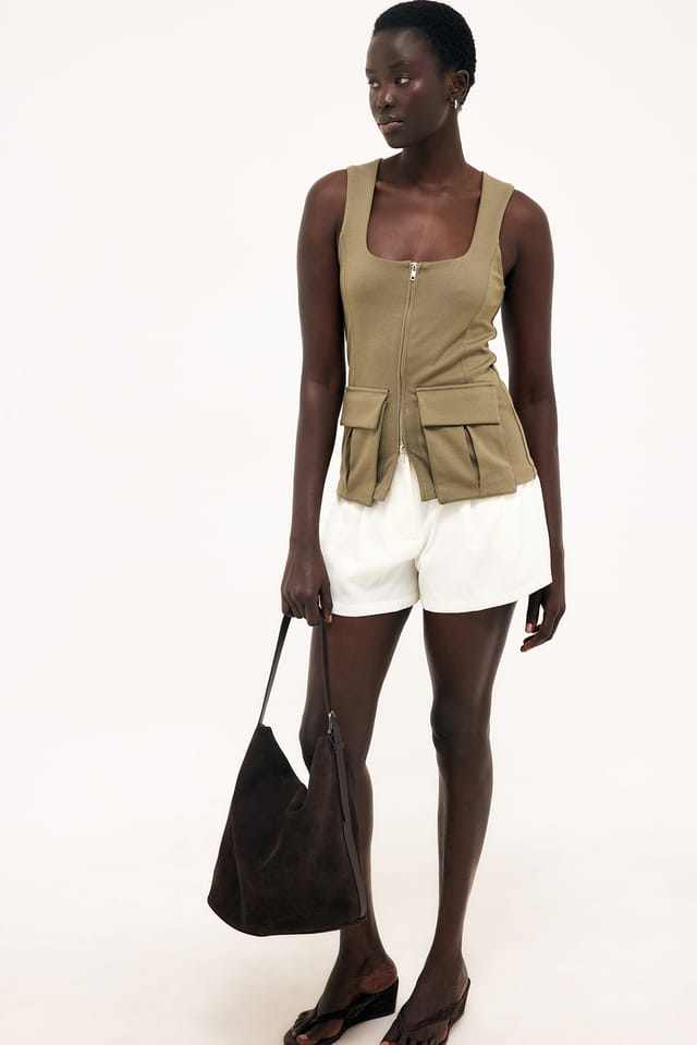 Khaki Punto Cargo Vest