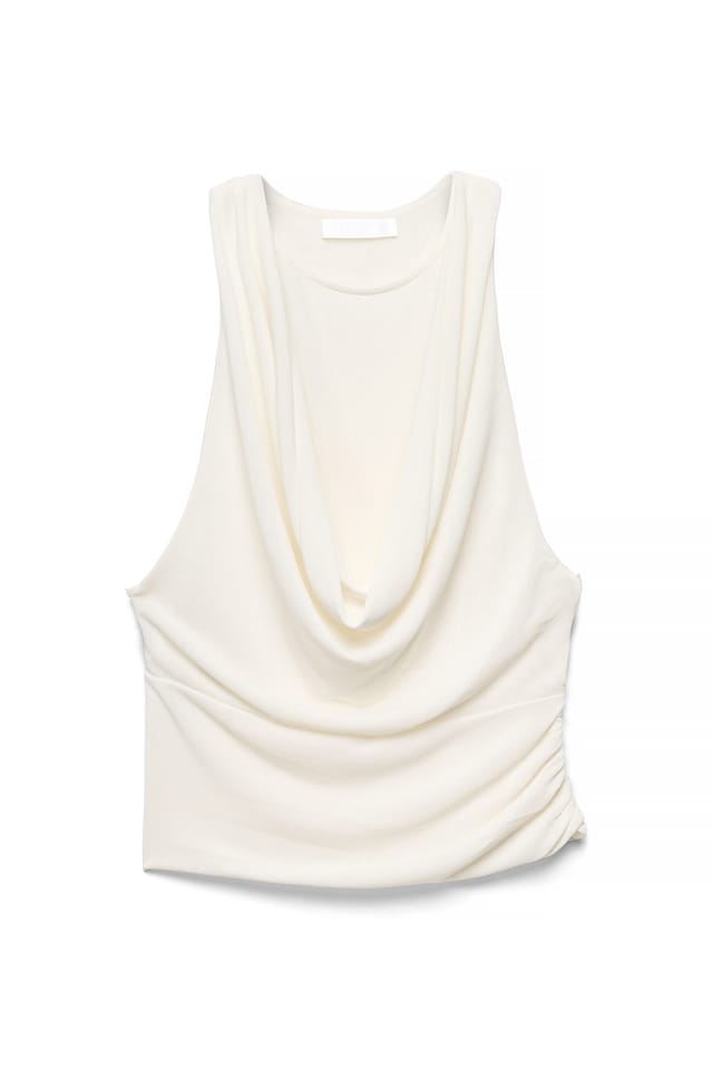 Cream Racerback Jersey Top
