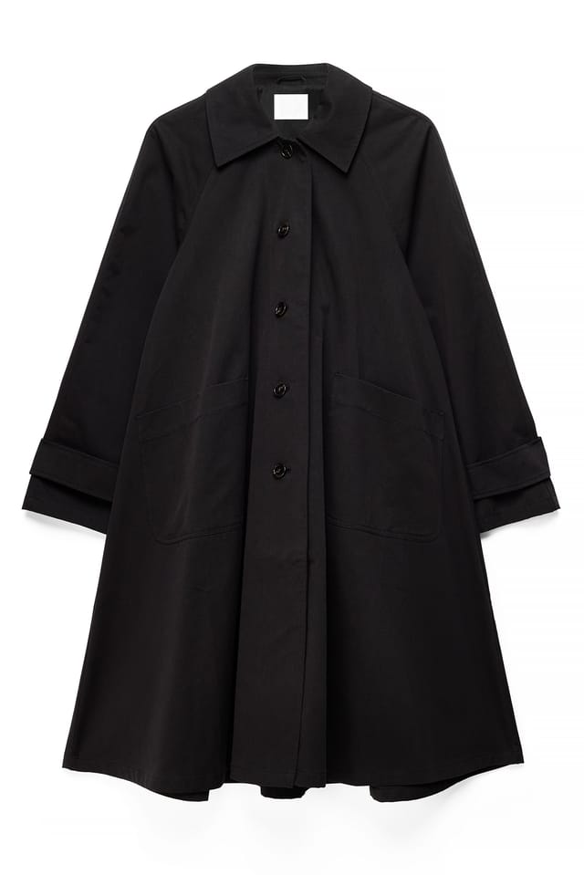 Black Trenchcoat med raglanärm