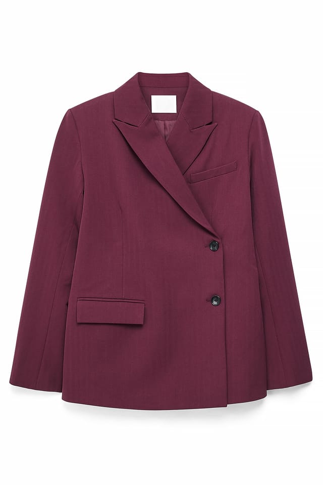 Burgundy Regular blazer med omlott