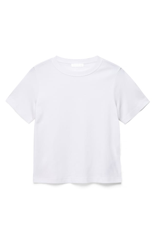 White T-shirt met regular fit