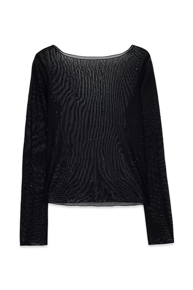 Black Strass-Oberteil