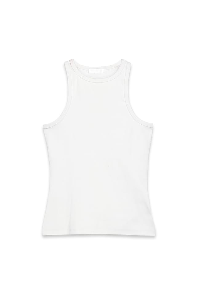 White Geripptes Tanktop