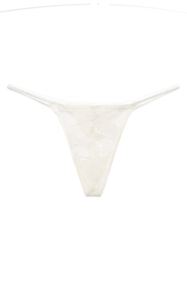 White Tanga en satin froncé