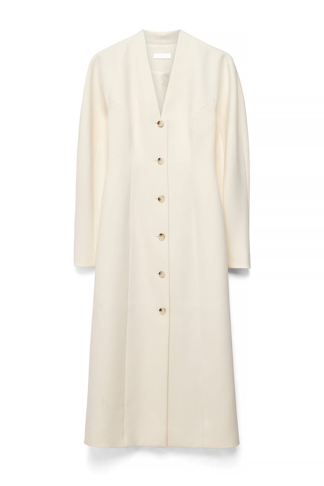 Offwhite Robe à épaules rondes