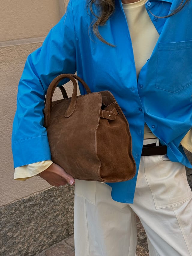 Tan große Wildleder-Tasche