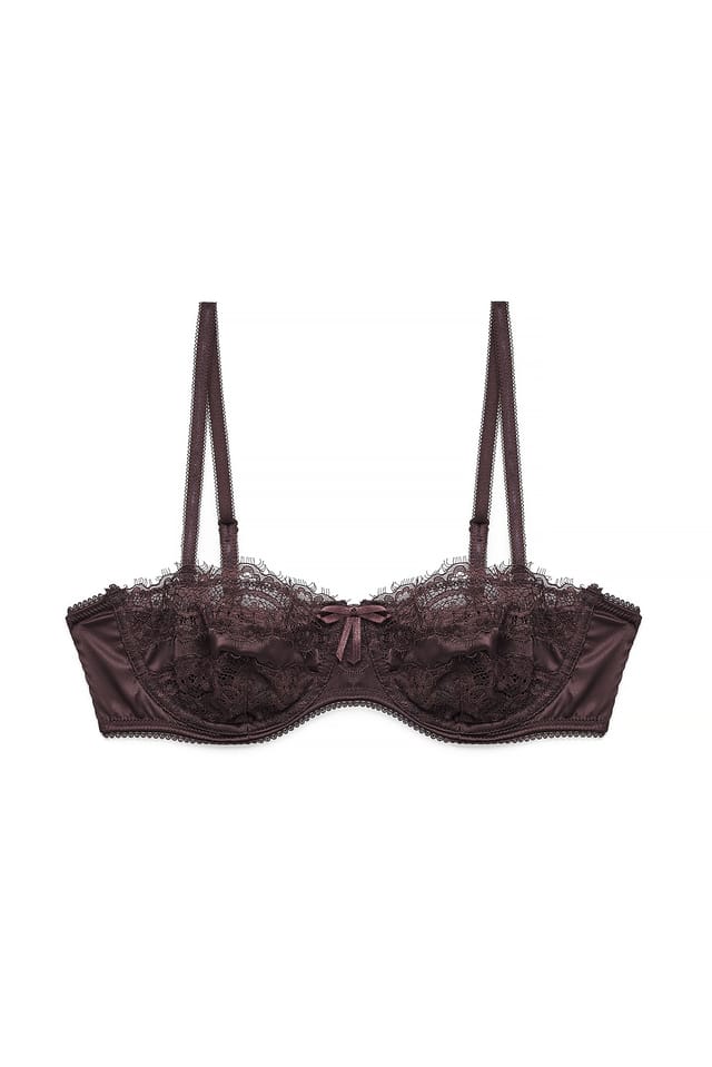 Brown Soutien-gorge balconnet en satin