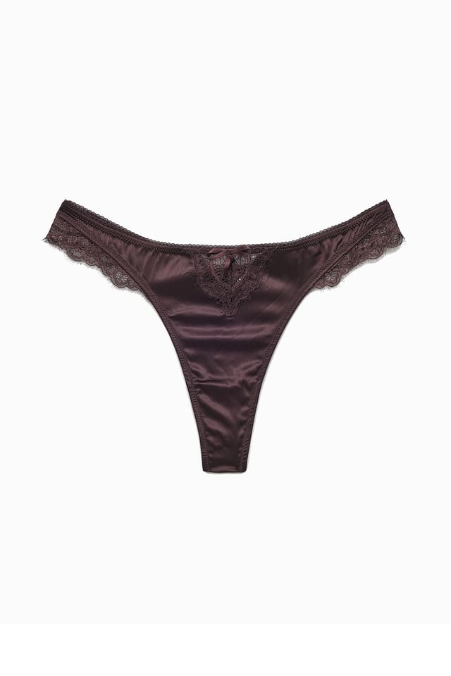 Brown String en satin