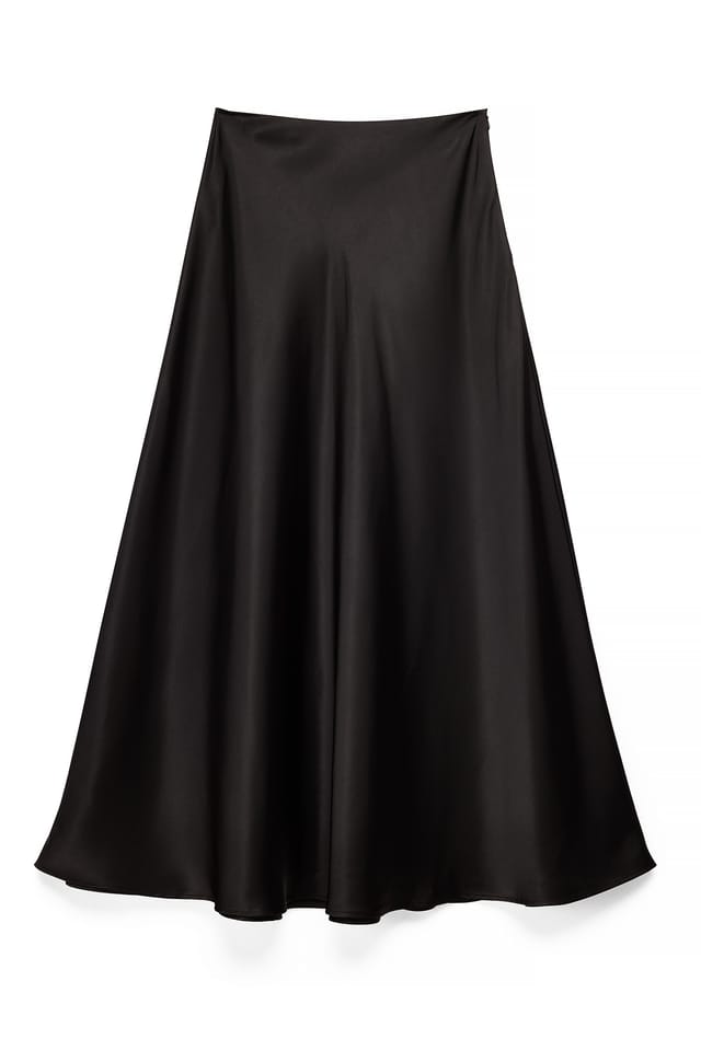 Black Satin Maxi Skirt